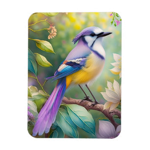 Violet Tufts Jay Fantasy Bird Magnet
