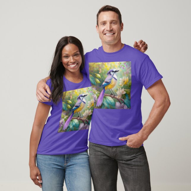 Violet Tufts Jay Fantasy Bird T Shirt (Unisex)