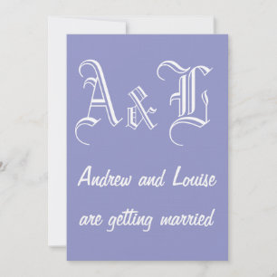 Violet Tulip & White Wedding bjudande Inbjudningar