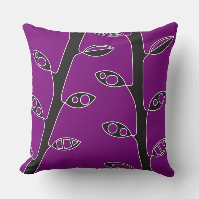 Violet VINES Retro DESIGN Dekorativ kudde (Framsida)