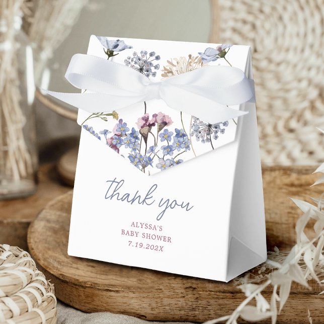 Violet Vintage WildblomBaby Shower Presentaskar (Violet Vintage Wildflower Baby Shower Favor Bags Favor Boxes)