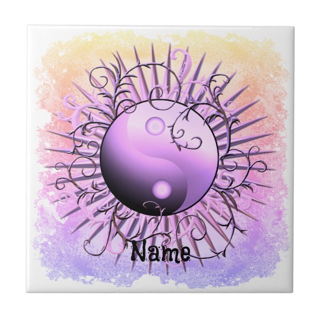 Violet Virvel Yin Yang  Kakelplatta (Framsidan)