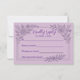 Violet Vows Traditional Bröllop OSA Card