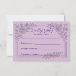 Violet Vows Traditional Bröllop OSA Card Kort