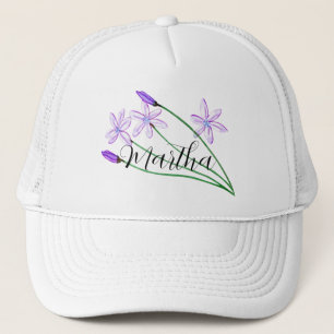 Violet Watercolor-blomma med namn Truckerkeps