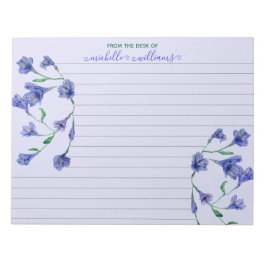 Violet Watercolor Flowers Linted Personlig Anteckningsblock
