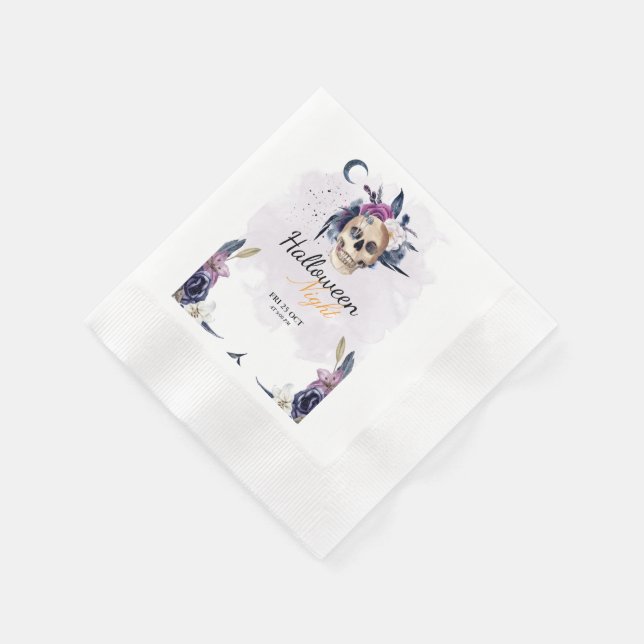Violet Watercolor Halloween fest Gothic Skull Pappersservett (Hörn)