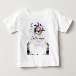 Violet Watercolor Halloween fest Gothic Skull T Shirt