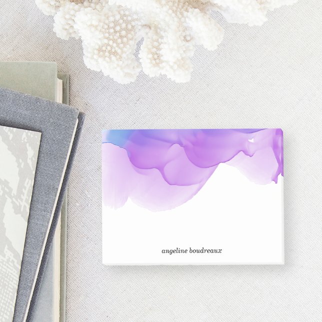 Violet Watercolor-Personlig Post-it Block (Skapare uppladdad)