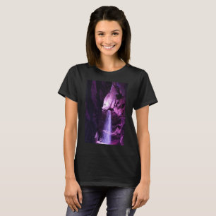 Violet Waterfall Kvinnor svarta T-shirt