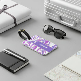 Violet Wave Pattern Bagagebricka