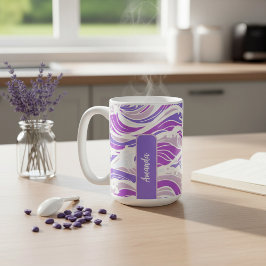 Violet Wave Pattern Kaffemugg