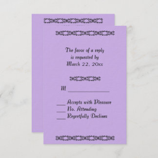 Violet Wedding RSVP OSA Kort