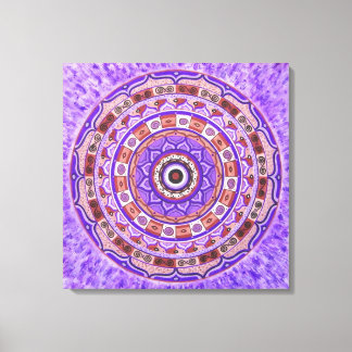 Violet Wheel Mandala Canvastryck