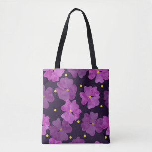 Violet Whispers: Blommigt Watercolor Elegance Tygkasse