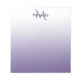 Violet white monogram namn anteckningsblock