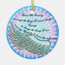 Violet Wing Serenity Prayer-ornament Julgransprydnad Keramik