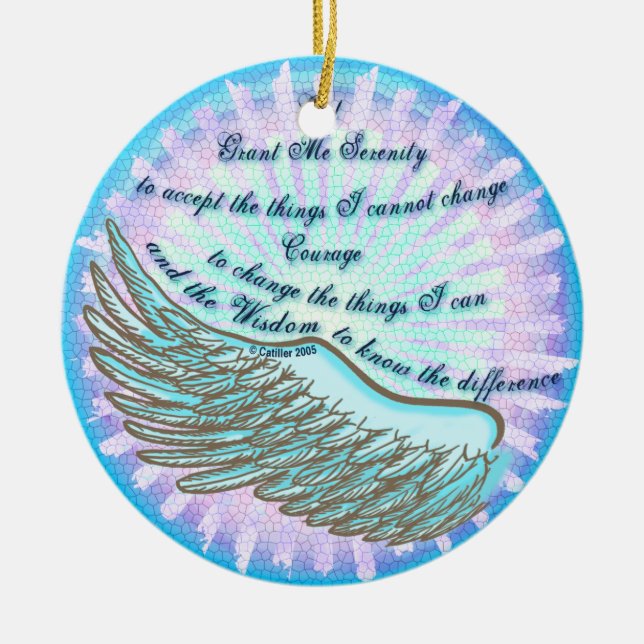 Violet Wing Serenity Prayer-ornament Julgransprydnad Keramik (Framsidan)