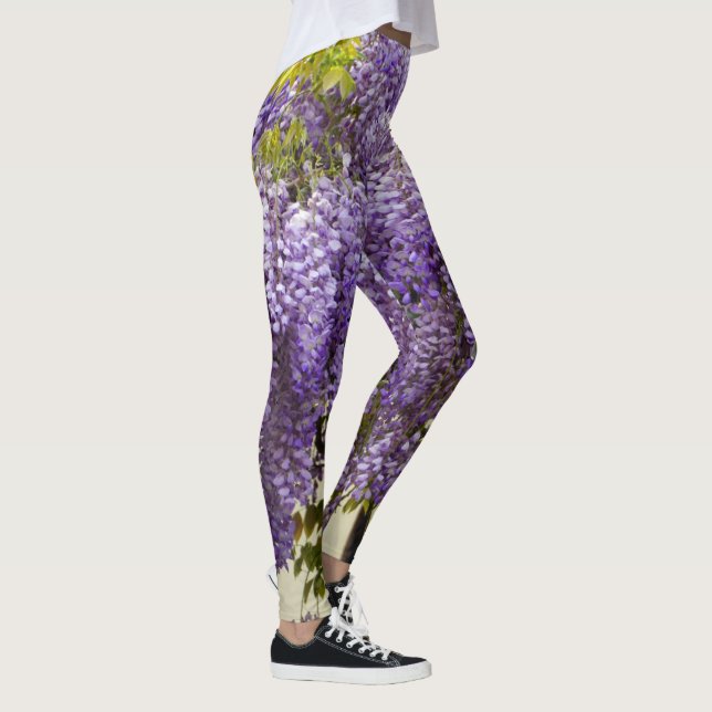 Violet Wisteria Flowers Leggings (Höger)