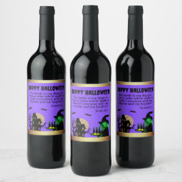 VIOLET Witch's Brew: Spooktacular Custom Vinflaska Etikett