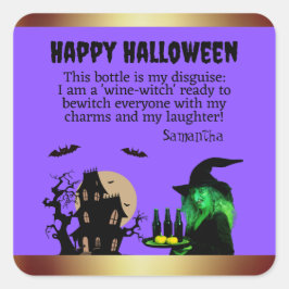 VIOLET Witch's Brew: Spooktacular halloween Fyrkantigt Klistermärke