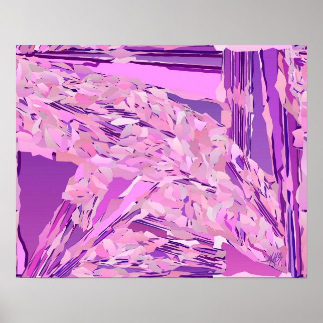 "Violet Woodland" abstrakt, Lavender, Mauve, Purpl Poster (Framsidan)