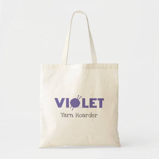 Violet Yarn Hoarder Tygkasse (Framsidan)