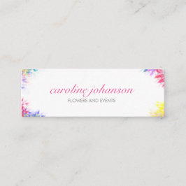 Violet yellow artistic painting brush flowers card mini visitkort