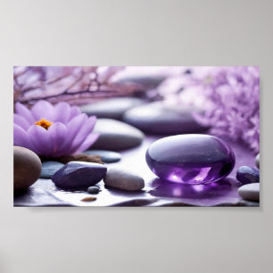 Violet Zen Sten Lotus Psykolog Terapeut Poster