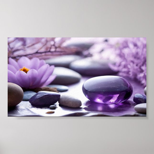 Violet Zen Sten Lotus Psykolog Terapeut  Poster (Framsidan)