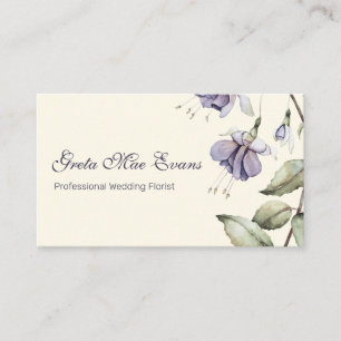 Violeta Watercolor Flowers Florist Elegant Visitkort