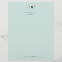 Violetear Hummingbird Letterhead