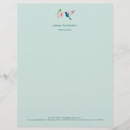 Violetear Hummingbird Letterhead Brevhuvud