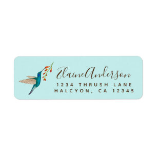 Violetear Hummingbird return address Label Returadress Etikett
