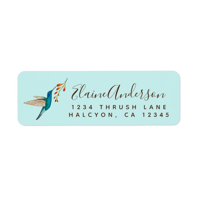 Violetear Hummingbird return address Label Returadress Etikett (Framsidan)