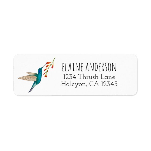 Violetear Hummingbird return address Label Returadress Etikett (Framsidan)