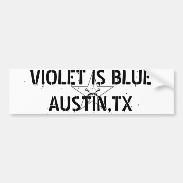 VIOLETEN ÄR BLÅTT AUSTIN, TX BILDEKAL (Framsidan)