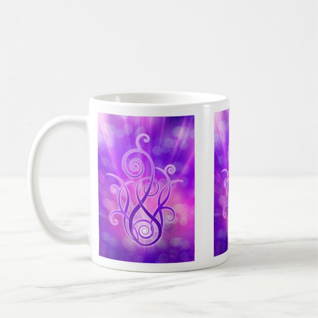Violeten flammar/violeten avfyrar kaffemugg (Vänster)
