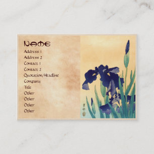 Violeten för ukiyo-e för klassikervintage irises visitkort