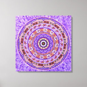 Violeten rullar mandalaen canvastryck