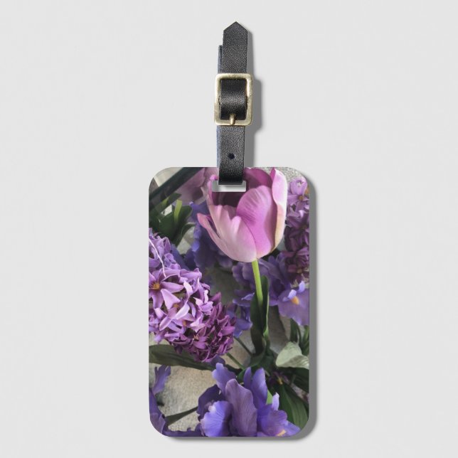 Violets Acrylic Luggage Tag Bagagebricka (Framsida vertikal)