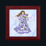 Violets Angel Minnesask<br><div class="desc">Violets Angel Smyckeskrin by ArtMuvz Illustration. Matchande t-shirt i änglar, Kristian-kläder, t-shirt, gåvor och kläder. Gelgåvor är ett tänkbart och meningsfullt sätt att visa någon du bryr dig om. Oavsett om du är tittar för en gåva till en vän, familjemedlem eller älskad, finns det en ängelgåva som är perfekt för...</div>