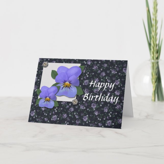 Violets Birthday Card (stor utskrift) Kort (Framsida)