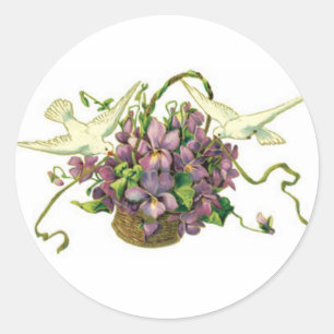Violets & duvor runt klistermärke