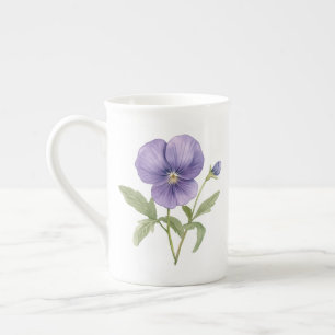 Violets februari Birth Flower Benporslin Mugg