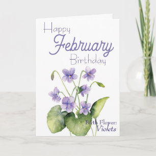Violets februari Birth Flower Kort