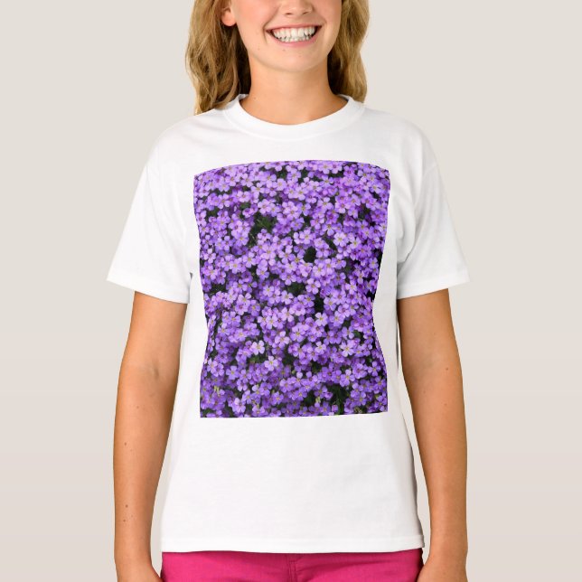 Violets Flicka T-Shirt Violet Flowers (Framsida)