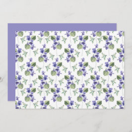 Violets Floral Botanical Note Card Anteckningskort