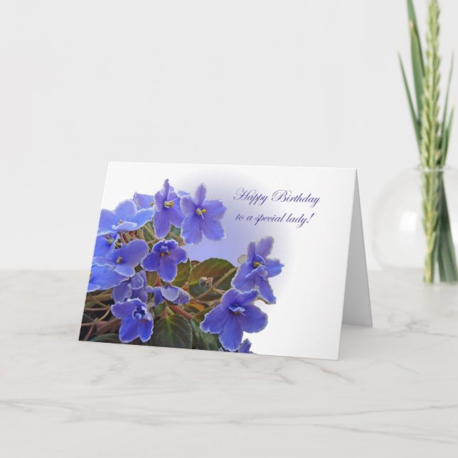 Violets för födelsedagblåttafrikan kort (Framsida)
