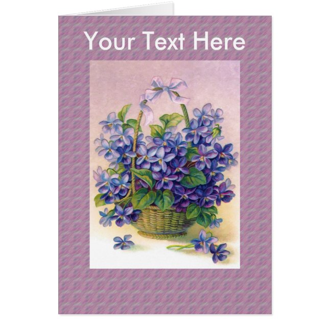 Violets i ett basketkort hälsningskort (Framsidan)